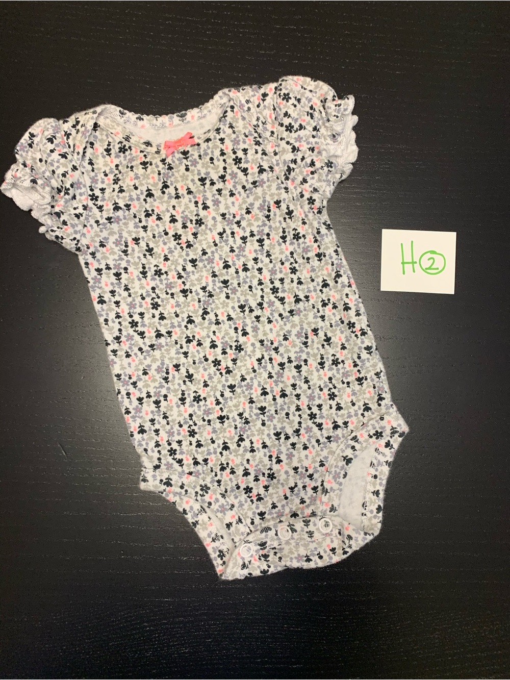 ⭐️5/$10.00⭐️ Carter's 3m Floral Onesie with Black and Pink Flowers